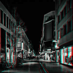 3D-Fotografie in Rot/Cyan - Bonn(e) Nuit II