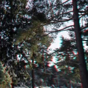 3D-Fotografie in Rot/Cyan - Winterlandschaft