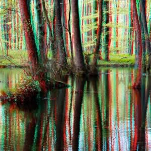3D-Fotografie in Rot/Cyan - Still ruht der See
